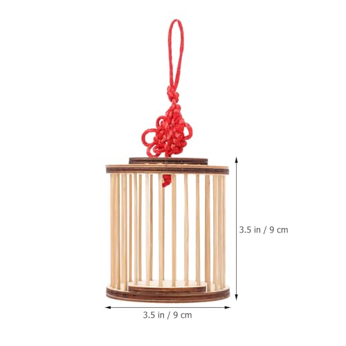 POPETPOP Hanging Bamboo Cricket Cage Portable Grasshoppers Cage Small Insects Storage for Home Reusable Mesh for Nature Study 3.54 X 3.14 X 3.14 in 1 Pack
