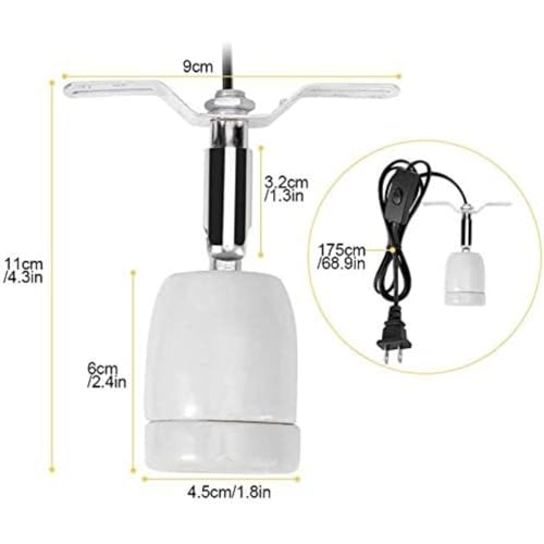 CHICIRIS 300W Lamp Socket, 360° Rotatable Heating Light Adjustable Bracket Kit with One-Button Switch, E26/E27 Ceramic Lamp Holder, for Aquarium, Lizard, Tortoise, Snake (Without