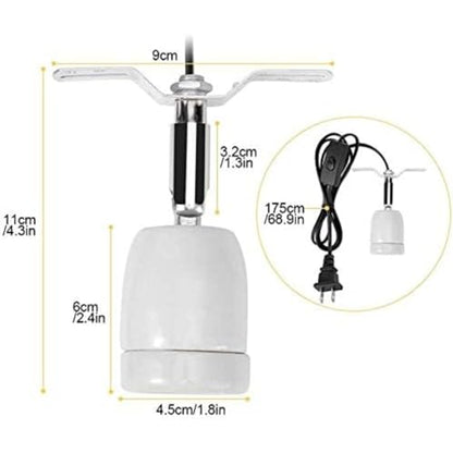 CHICIRIS 300W Lamp Socket, 360° Rotatable Heating Light Adjustable Bracket Kit with One-Button Switch, E26/E27 Ceramic Lamp Holder, for Aquarium, Lizard, Tortoise, Snake (Without