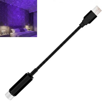 USB Star Projector Night Light, Flexible Gooseneck Adjustable Car Roof Starry Lamp, Romantic Atmosphere Light for Car Bedroom Party (Violet Blue) - color: blue