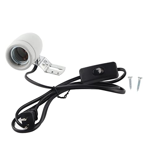 Pissente Reptile Ceramic Heat Lamp Holder, E27 Rotatable Socket Adjustable Reptile Lamp Holder Bracket Light Stand 300W Reptile Base Bulb Holder for Reptile Light Fixture Holder