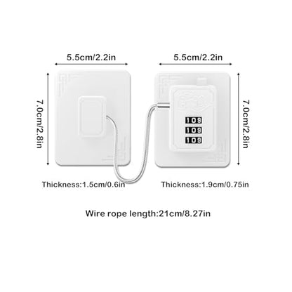 2 Pack Refrigerator Lock with 3 Digit Code, White | Easy Install Freezer Lock, Combination Lock, Child Proof Cabinet Locks, For Refrigerators, Drawers, Closets, Windows - color: White-2Pack