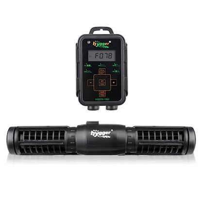hygger Aquarium Wave Maker, Adjustable Cross Flow Pump with LED Display Controller, Magnetic DC 24V Aquarium Powerhead for Freshwater and Marine Reef Aquariums Up to 135 Gallon (18w) - style: 18w