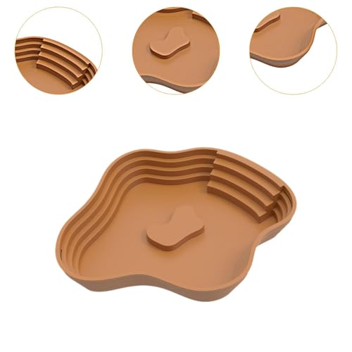 Reptile Bathing Pool Tortoise Water Dish Lizards Habitat Turtle Bath for Gecko Tortoise, Brown L - color: Brown L