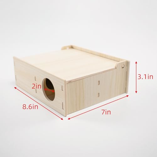 Multi-Chamber Wooden Hamster Hideout & Tunnel - Durable, Ventilated Natural Wood Cage Accessories for Dwarf, Syrian Hamsters and Small Pets
