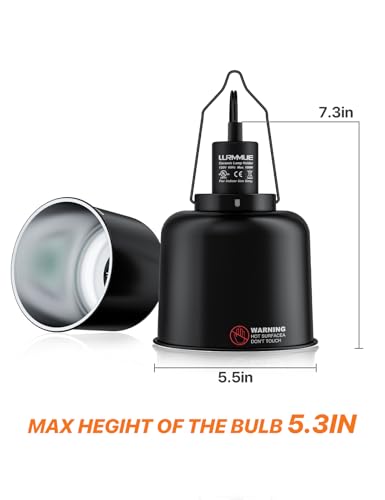 2-Pack 5.5 Inch Deep Dome Reptile Light Fixture with Clamp, ETL Certified E26 Ceramic Socket (100W), Aluminum UVA UVB Basking Lamp Holder for Terrariums, Bearded Dragons and Turtles