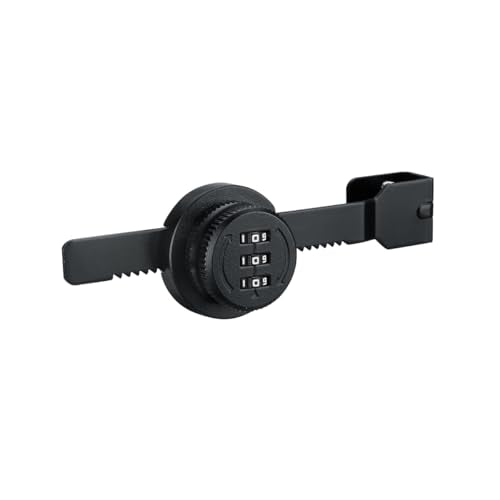 Keyless Ratchet Lock for Sliding Glass Door Showcase Display Case Cabinet 3-Digital Password Combination (Black) - color: Black