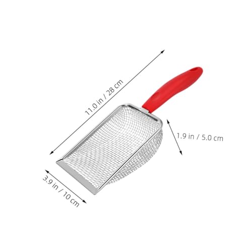 Totority Stainless Steel Cat Litter Scoop Metal Sand Scooper for Cats Reptiles and Beach Sand Mesh Use with Precision Corner Cleaning Effortless Pet Waste Removal Tool