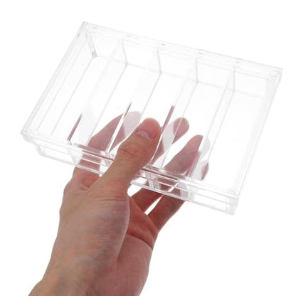 Acrylic Reptile Hatchery Box with Lid 5 Compartments Petri Dish for Fish and Specimen Cultivation Experiments Easy to Clean Versatile Use Laboratory Container
