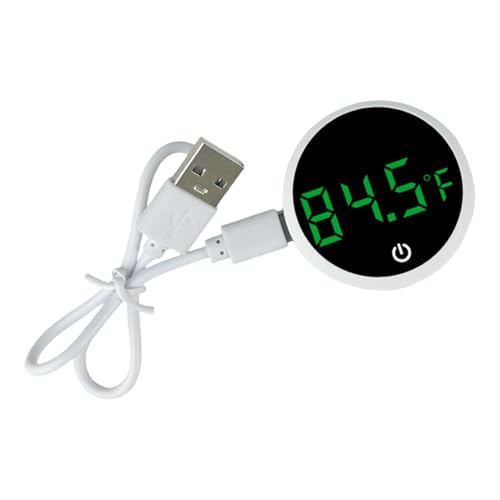 Fishtanks Digital Thermometers LED Display Accurate Temperature Gauge for Reptiles Tanks Wth Stick on Rechargeable Design LED Display Thermometers - color: A