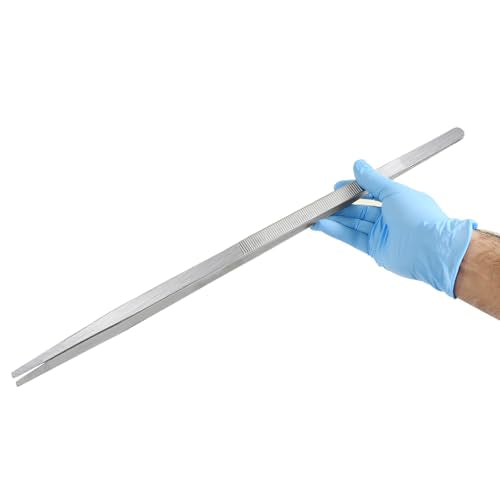 18" Thumb Dressing Forceps, Mulipurpose Tweezer Stainless Steel, Serrated Tip Straight, Aquascaping, Reptile Feeding, Crafts, Tissue Handling Forceps - size: 18"