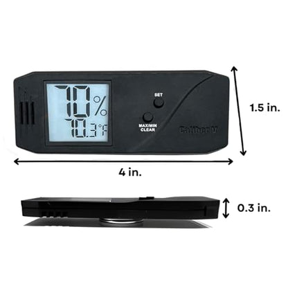 Oasis Humidification Calibration Kit - Caliber V Digital Hygrometer and Thermometer + OasisPak Two-Way Humidity Control Pack - Calibration Kit for Humidors - Digital Thermometer with Hydration Packets