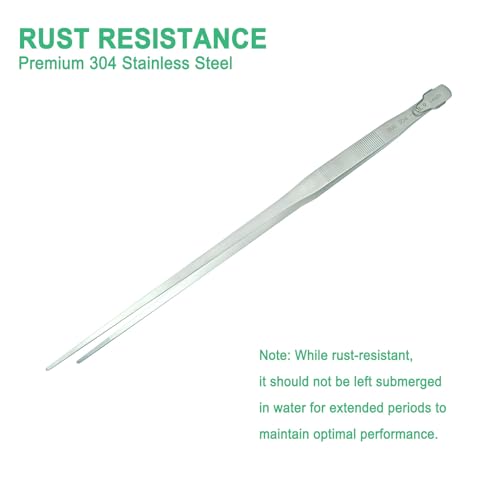 18.9 inch Aquarium Tweezers with Hanger, 2025 New Extra Long Feeding Tongs, Stainless Steel Large Aquascape Tools for Fish Tank, Terrarium，Aquascaping, Reptile Snake (Straight) - size: 18.9inch, Straight