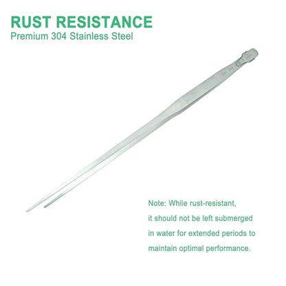 18.9 inch Aquarium Tweezers with Hanger, 2025 New Extra Long Feeding Tongs, Stainless Steel Large Aquascape Tools for Fish Tank, Terrarium，Aquascaping, Reptile Snake (Straight) - size: 18.9inch, Straight