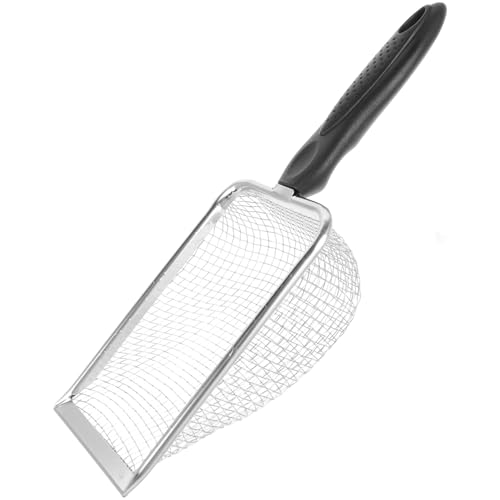 Abaodam Stainless Steel Sand Substrate Scoop for Reptiles Durable Filtering Shovel with Mesh Strainer Easy to Clean Lizard Litter for Pet Owners