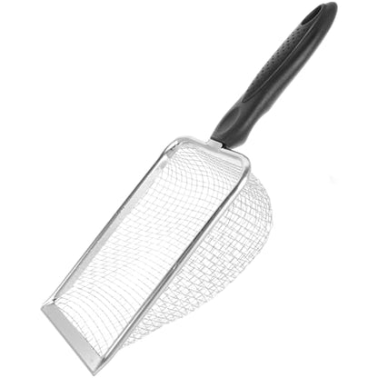 Abaodam Stainless Steel Sand Substrate Scoop for Reptiles Durable Filtering Shovel with Mesh Strainer Easy to Clean Lizard Litter for Pet Owners