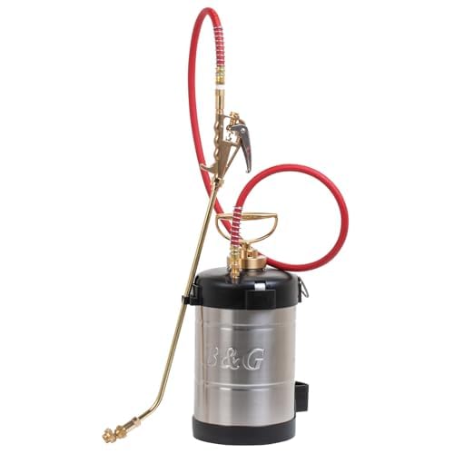 B&G - Primeline 1 Gallon Sprayer (N124-CC-18) - Extenda-Ban Valve - 18" Brass Extension - 4-Way Crack & Crevice Tip - Durable, Precise, Field Repairable - color: BLACK, size: 1 Gallon