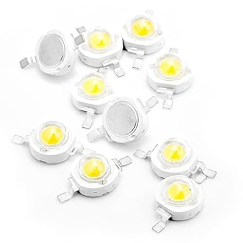 CHANZON 10 pcs High Power Led Chip 3W Warm White 3000K - 3500K | (600mA - 700mA / DC 3V - 3.4V / 3 Watt) Super Bright Intensity SMD COB Light Emitter Components Diode Bulb Bead DIY Lighting - color: A) Warm-white (3000k)