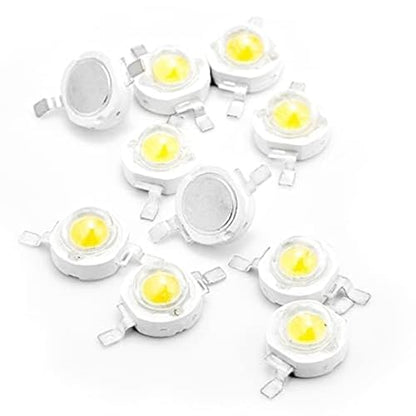 CHANZON 10 pcs High Power Led Chip 3W Warm White 3000K - 3500K | (600mA - 700mA / DC 3V - 3.4V / 3 Watt) Super Bright Intensity SMD COB Light Emitter Components Diode Bulb Bead DIY Lighting - color: A) Warm-white (3000k)