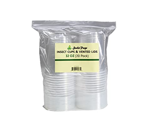 Josh's Frogs 32 oz Fruit Fly Cup and Vented Lid- 20 Pack - size: 20 Count (Pack of 1), style: Vented Lid