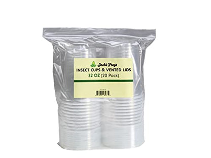 Josh's Frogs 32 oz Fruit Fly Cup and Vented Lid- 20 Pack - size: 20 Count (Pack of 1), style: Vented Lid