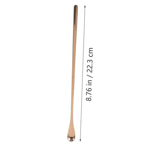 COLLBATH 2pcs Long Handle Lizard Feeding Set Reusable Reptile Food Scoop Tool for Mixing and Wet Food for Lizards and Animals - color: Rose Gold
