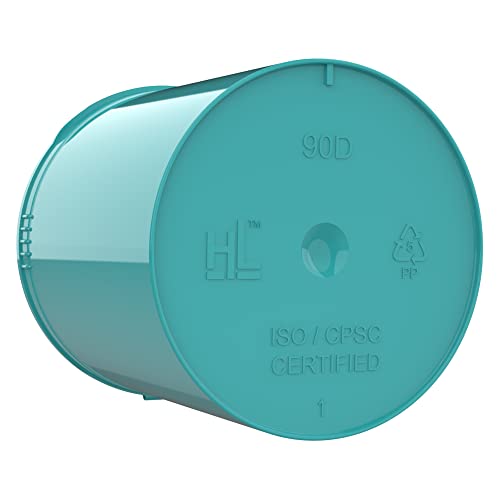 90 Dram CR Plastic Packaging Pop Top Containers - Child Resistant Travel Holder Vial Bottles - 60 qty (Aqua) - color: Aqua