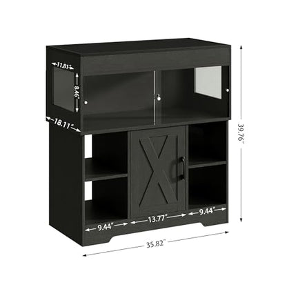 Herture 40 Gallon Reptile Terrarium Tank with Cabinet,Reptile Enclosure - color: Black, size: 40 Gallon