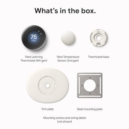 Google Nest Learning Thermostat (4th Gen, 2024) with Nest Temperature Sensor - Energy Saving Smart Thermostat - Compatible with Alexa, Apple HomeKit and Google Home App - Polished Gold - color: Polished Gold