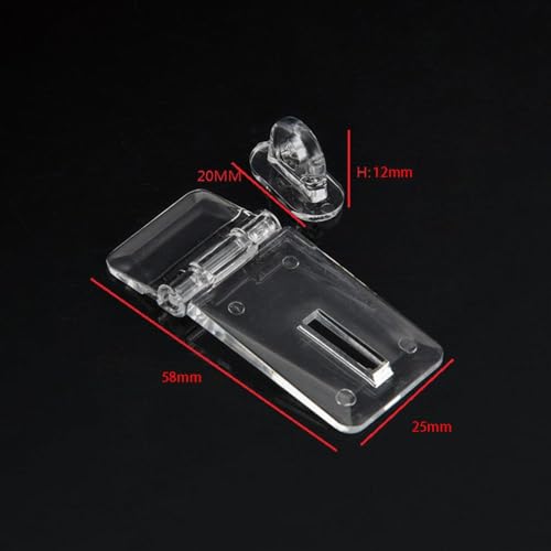 SEIWIEI Mini Hinge Hasp Acrylic Lock Clear Hinge Hasp Transparent Lock Latch Hasp Lock Easy to Use for Doors, Cabinets, Windows(3 Pcs) - size: 3 Pcs