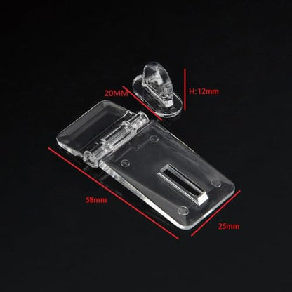 SEIWIEI Mini Hinge Hasp Acrylic Lock Clear Hinge Hasp Transparent Lock Latch Hasp Lock Easy to Use for Doors, Cabinets, Windows(3 Pcs) - size: 3 Pcs