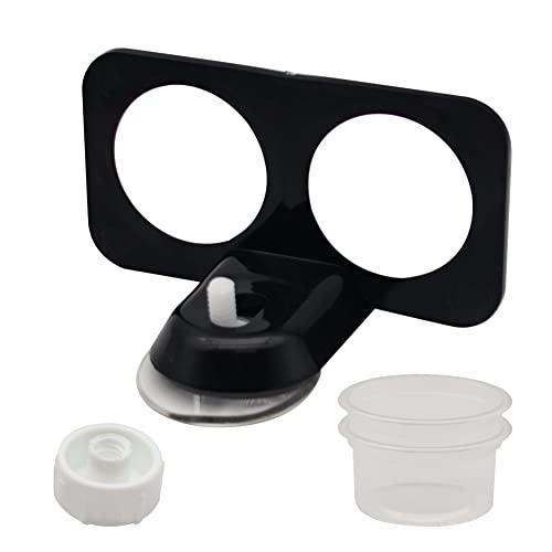 Crested Gecko Feeding Ledge with 20 Pcs Bowls, Suction Cup Reptile Feeder | Detachable Plastic Reptile Feeding Dish for Gecko Lizard Spider, Food & Water Feeding for Glass Tank Terrarium (Double) - style: Double