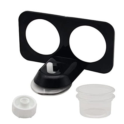 Crested Gecko Feeding Ledge with 20 Pcs Bowls, Suction Cup Reptile Feeder | Detachable Plastic Reptile Feeding Dish for Gecko Lizard Spider, Food & Water Feeding for Glass Tank Terrarium (Double) - style: Double