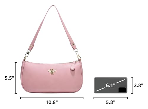 Small Tote Shoulder Bags Purses for Women Retro Classic Crossbody Bags Cute Clutch Purse and Handbag - color: 0-3-pink a