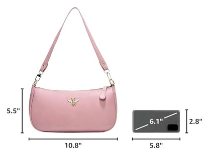 Small Tote Shoulder Bags Purses for Women Retro Classic Crossbody Bags Cute Clutch Purse and Handbag - color: 0-3-pink a