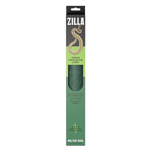 Zilla Reptile Terrarium Bedding Substrate Floor Liner, Green, 40BR/50G, 17.25" x 35.25" | 40BR/50G, 17.25"x35.25" - size: 17.25" x 35.25"