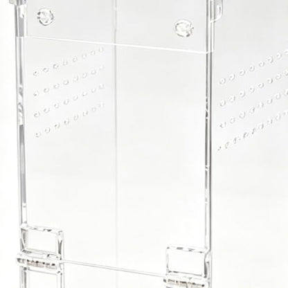 Jumping Spider Enclosure with Magnetic Door Acrylic House | Reptile Terrarium Spider Feeding Box for Tarantula Snail Gecko Frog Lizard Beetles Centipedes Home Living Room Office