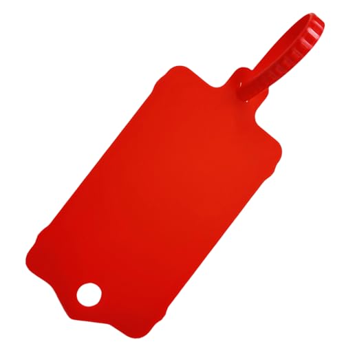 100pcs Reusable Blank Plastic Tags Ties Key Tags 1.45"*2.48" Serrated Tension Sealing Strap with Large Label Plastic Tie Mark Label Waterproof Hang Sign Write on Tag (Red, 100pcs) - color: Red