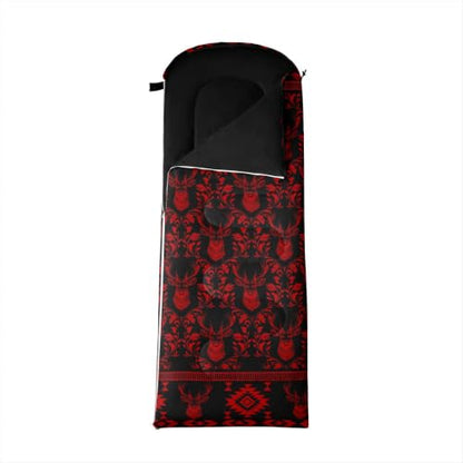 Erosebridal Hawk Moth Sleeping Bags Adults Cold Weather Aztec Backpacking Camping Blanket Hiking Sleeping Wrap Sleep Bag - color: Red Rustic Deer