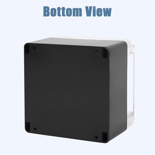 Junction Box with Clear Cover IP65 Waterproof Project Box Dustproof ABS Plastic Electrical Project Boxes Universal Enclosure, Black 4.7"x 4.7"x 3.5"(120x120x90mm)(Pack of 2) - color: 2 packs, size: 4.7"x 4.7"x 3.5"