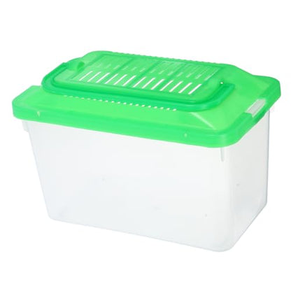 HANABASS Portable Plastic Turtle and Goldfish Box Transparent Multi Functional Pet Carrier for Reptiles and Hamsters Lightweight and Easy Travel and Outdoor Use