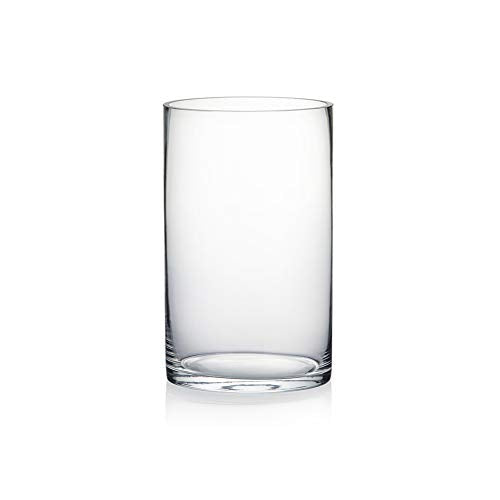 WGV Cylinder Vase, Width 6", Height 10", Clear Glass Container Terrarium Candle Holder for Wedding Centerpiece, Party Event, Home Office Decor, 1 Piece - size: 6"x10"H