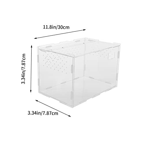 1Pc Transparent Reptile Box Durable Habitat Container for Spiders Geckos Snakes Ventilated Design for Comfortable Living Space for Pet Transport and Display