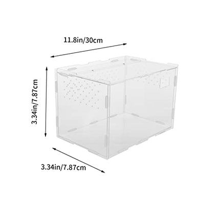 1Pc Transparent Reptile Box Durable Habitat Container for Spiders Geckos Snakes Ventilated Design for Comfortable Living Space for Pet Transport and Display