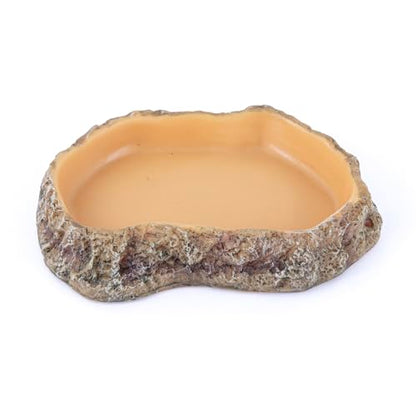 Reptile Food Dish, Terrarium Water Bowl, Feeding Bowl for Reptile Amphibian Pets - size: Small