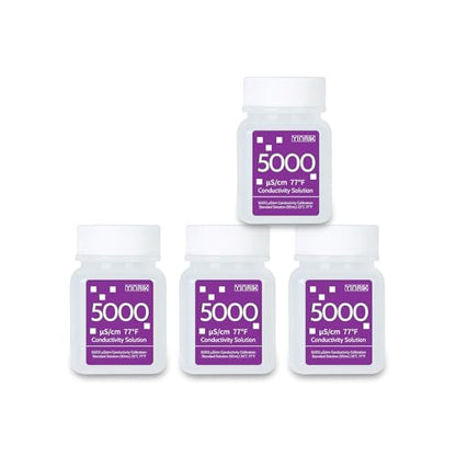 5000μS/cm Conductivity Calibration Solution for Salt Meter/Saltwater Pool | Salinity Buff Calibration Fluid for SPA Hot Tub,EC Calibration Solution Kit for EC Meter TDS Tester, 4 Bottles of 50mL - color: Purple
