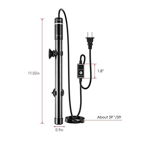 MQ Titanium Alloy 200W Aquarium Heater for Salt and Fresh Water, Digital LED Display Submersible Heater with External Thermostat Controller, for Fish Tank 25-40Gallon - size: 200W for 25-40 Gallon Tank