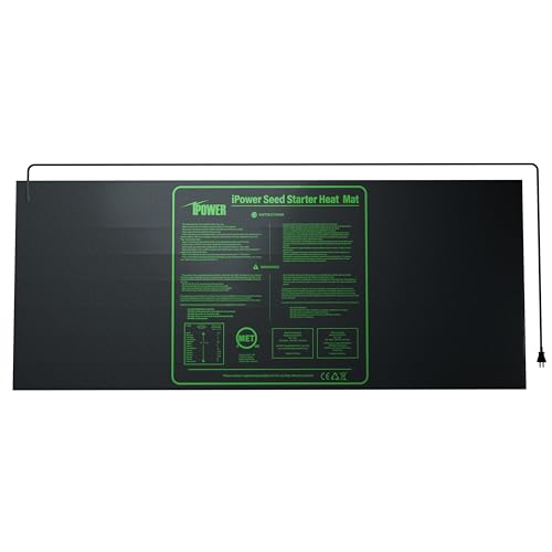 iPower 48" x 20" Durable Waterproof Seedling Heat Mat with MET Certified, Warm Hydroponic Heating Pad for Germination, Indoor Gardening, Brewing and Seed Starting - size: 48" x 20", style: Heat Mat