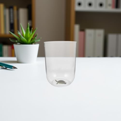 Creative Cylindrical Turtle Aquarium Tank 8l Plastic Ecosystem Terrarium Desktop Fish Bowl for Turtle Habitat and Betta Starter Tank