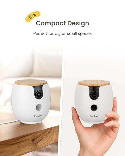 Furbo Mini 360° Pet Camera [No Monthly Fee] | Clear 2K QHD Video, 360° Rotating View, Barking/Meowing Alerts, 2-Way Audio, Color Night Vision, Pet Monitoring, No AI Alerts - style: Mini 360° Camera
